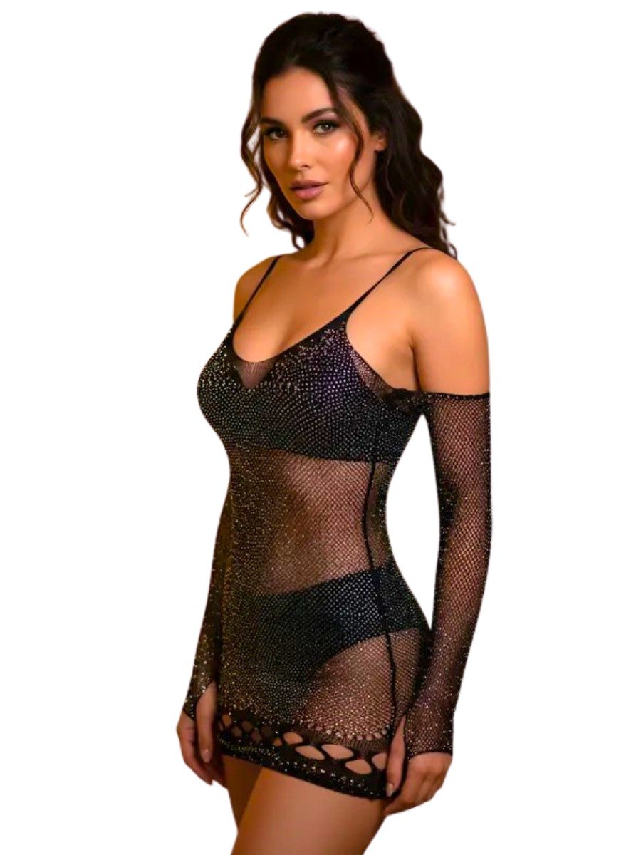 Vestido Fishnet Lana Vicious - Malha Arrastão