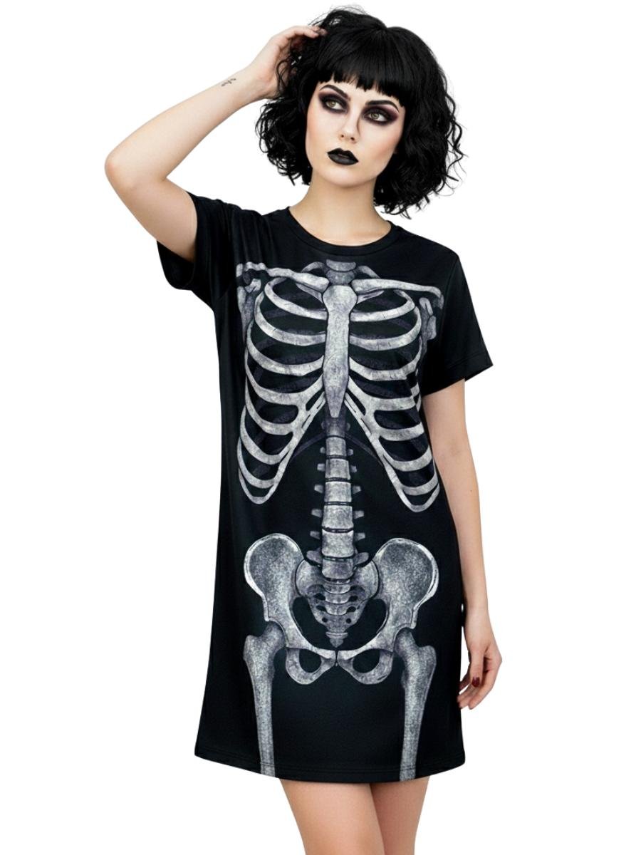 Vestido Mini Vest Esqueleto Skeleton