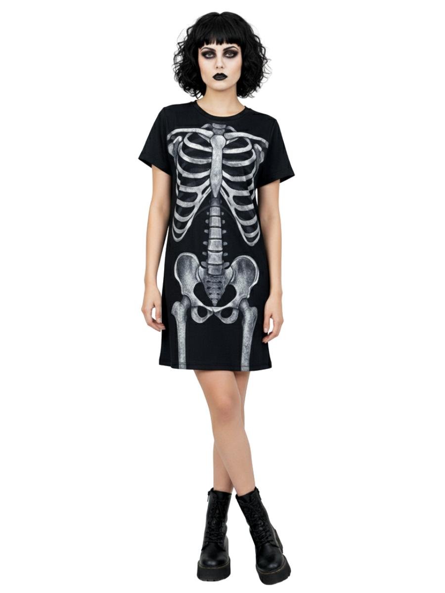 Vestido Mini Vest Esqueleto Skeleton